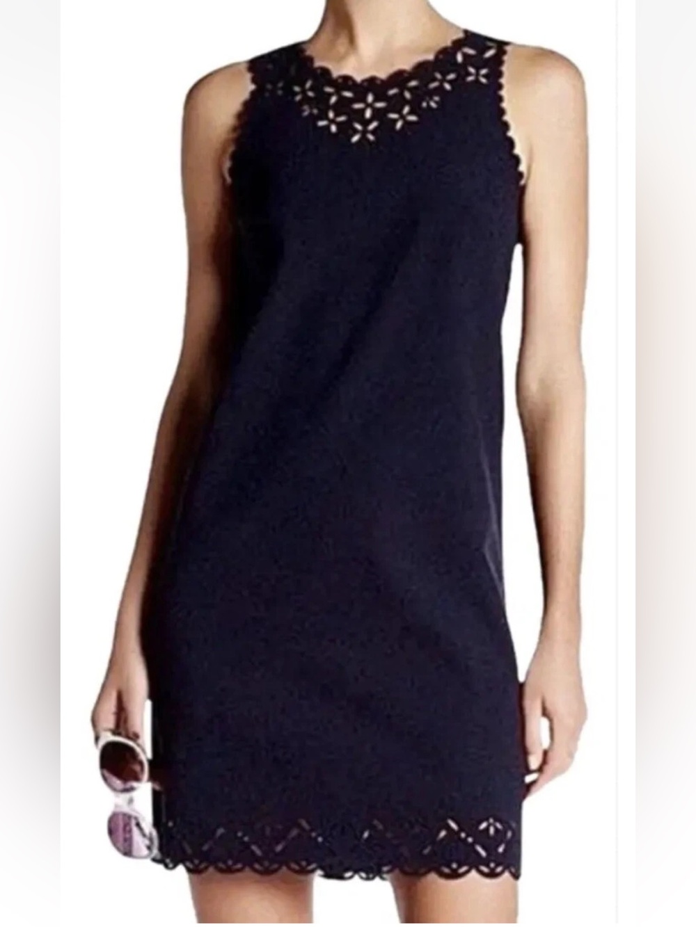 J. Crew Laser-cut Floral Navy Women's Dress Size 6